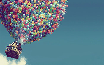 Up Movie Flying House, pixar, disney, movies, up-movie, colorful, balloons HD wallpaper