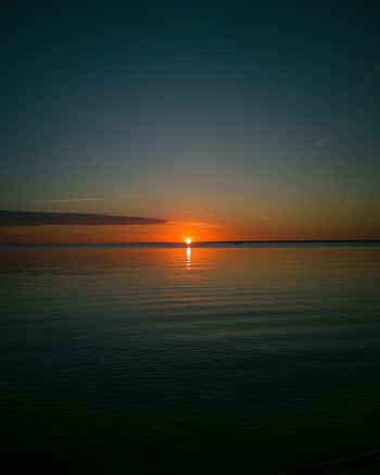 Nature, Sunset, Sea, Horizon, Glare HD phone wallpaper