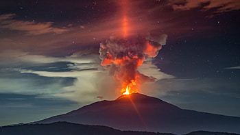 Volcano, force, nature, fire HD wallpaper