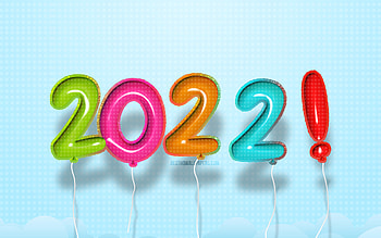 Happy New Year 2022, , 2022 colorful ballons digits, blue clouds background, 2022 concepts, colorful 3D balloons, 2022 new year, 2022 on blue background, 2022 year digits HD wallpaper
