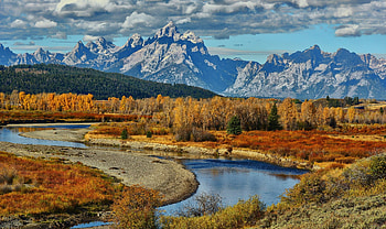 River, Grand Teton National Park, Autumn mountains HD wallpaper