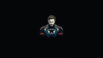 Captain America Minimal , captain-america, superheroes, artwork, dark, black HD wallpaper
