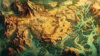 Stunning Fantasy Map - Ultra, fantasy map, fantasy landscape, map, mountain, river HD wallpaper