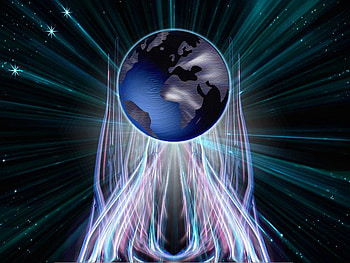 earth streamers, space, earth, abstract, light HD wallpaper