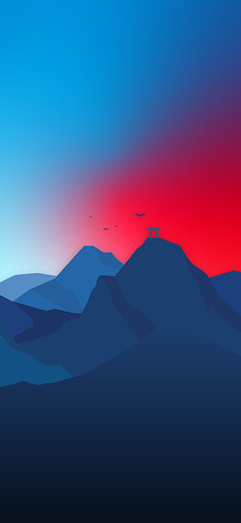 Birds, Art, Mountains, Vector, Gate, Goal, Torii Gate HD phone wallpaper