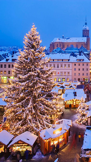Christmas market, Christmas Village HD phone wallpaper