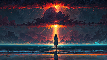 My Abstract Thoughts, anime-girl, anime, artist, artwork, digital-art, deviantart HD wallpaper