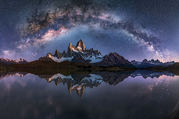 Argentina Mountains Lake Patagonia Reflection, mountains, lake, reflection, stars, nature HD wallpaper