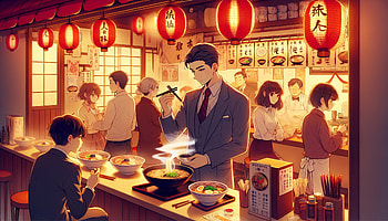Cozy Ramen Shop Ambiance, ramen, restaurant, Anime, night scene, people HD wallpaper