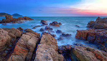 Twilight Ocean Rocks — Nature, nature, ocean HD wallpaper