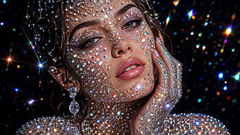 Woman, Face, Makeup, Glitter HD wallpaper