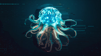 Stunning Deep Sea Creature in, jellyfish, marine life, ocean, bioluminescence HD wallpaper
