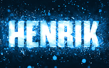 Happy Birtay Henrik, , blue neon lights, Henrik name, creative, Henrik Happy Birtay, Henrik Birtay, popular american male names, with Henrik name, Henrik HD wallpaper