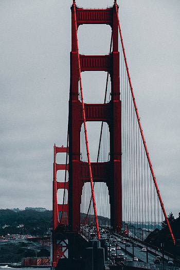 Cities, Architecture, City, Fog, Traffic, Movement, Bridge HD phone wallpaper