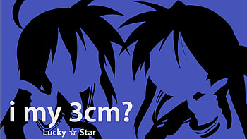 Lucky Star 3cm?, kagami hiiragi, purple, lucky star, konata izumi, 3cm HD wallpaper