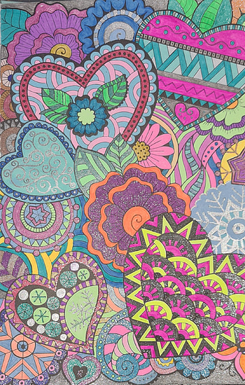 Heart love, art, colour, flower HD phone wallpaper