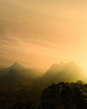 Landscape, Nature, Mountains, Vertex, Fog, Tops, Sunlight HD phone wallpaper