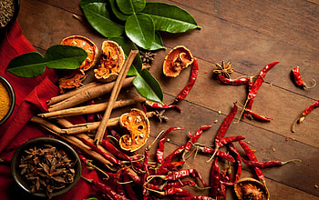 Herbs & Spices, cinemmon, spices, oringe, , herbs, food, pepper HD wallpaper