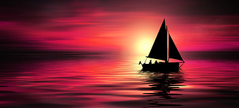 Silhouettes, Sea, Night, Horizon, Dark, Sail HD wallpaper