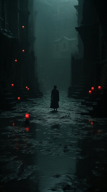 Mystic Night Street - Dark Theme, dark, night, street, mist HD phone wallpaper
