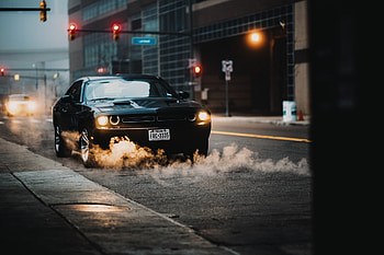 Muscle Car In City, muscle-cars, black, city HD wallpaper