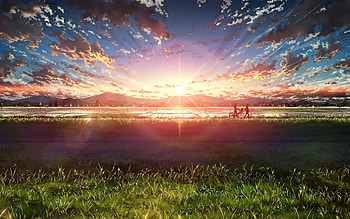 Nature, Sunrise, Anime, Landscape HD wallpaper