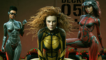 Three Cyber Girls , artist, artwork, cyber, artstation HD wallpaper