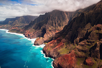 Coast, mountains, nature HD wallpaper