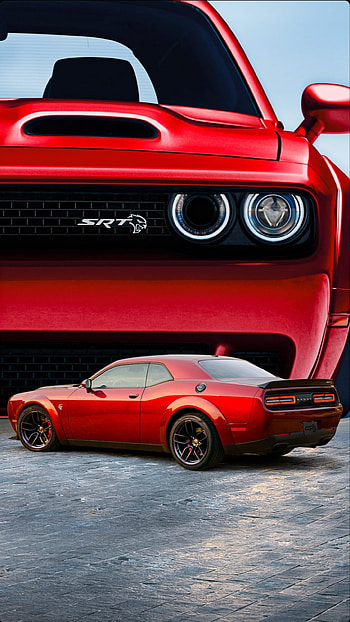 Dodge Challenger, American Racing, hellCat, Muscle Car HD phone wallpaper