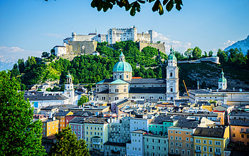 Hohensalzburg, summer, castle, austrian landmarks, cityscapes, austrian cities, Europe, Austria, skyline cityscapes, R HD wallpaper