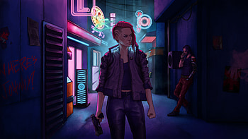 V And Johnny Cyberpunk 2077, cyberpunk-2077, games, artwork, art, digital-art, video-games, artstation HD wallpaper