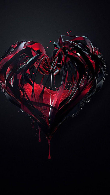 Black Heart, demonic HD phone wallpaper