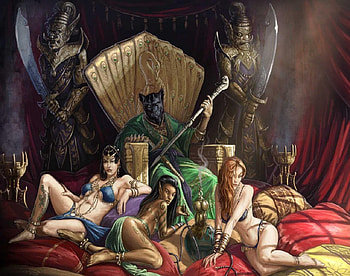 Panther Lord, panther man, women, staff, guards HD wallpaper