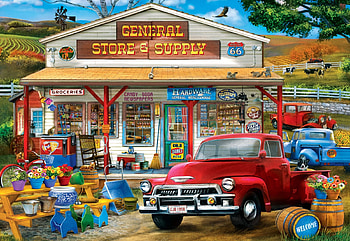Countryside Store & Supply, vintage, car, house, artwork, shop, painting HD wallpaper