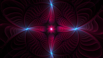 Abstract, Petals, Fractal, Glow, Digital HD wallpaper