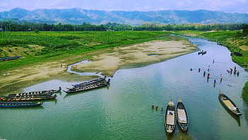 Agricultural machines, Green rivers, Evergreen , Bangladesh nature HD wallpaper