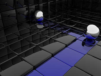 Orb with Purple & Black Tiles, cgi, abstract, 3d, art HD wallpaper