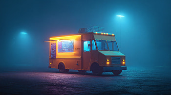 Midnight Neon Food Truck — Ultra HD wallpaper