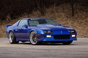 1989-Chevy-Camaro, Cowl Hood, Spolier, Blue, GM HD wallpaper