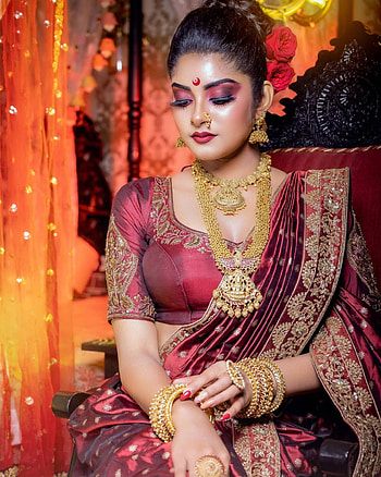 Chandrika, head, red HD phone wallpaper