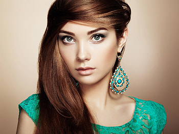 Grey eyes, girl model, beautiful, brunette HD wallpaper