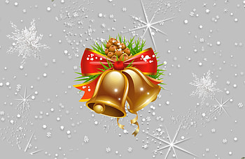 Christmas bells, snowflakes, white, bells, Christmas HD wallpaper
