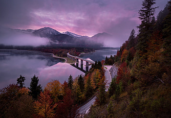 Autumn Bridge, sky, Autumn, cloud, Bridge HD wallpaper