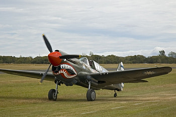 kittyhawk ap-40, runway, taxing HD wallpaper