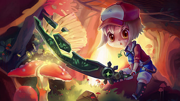 League of Legends, Chibi, Riven fan art, ArtStation showcase HD wallpaper