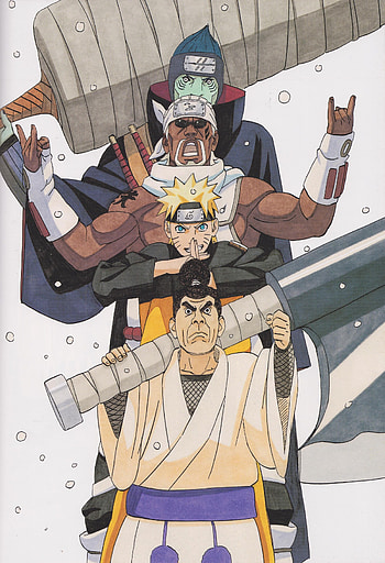 Killer Bee Naruto, Swordsmanship battles, Minitokyo artistry, Naruto's epic showdowns HD phone wallpaper