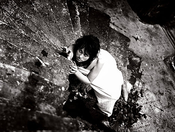 I need your hand, calling, missing you, sadness, hand, rock, falling, stairs, lonely girl, love HD wallpaper