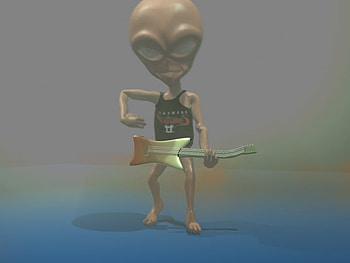 Rock and Roll from Outer Space, rock and roll, space, guitar, jam, alien HD wallpaper