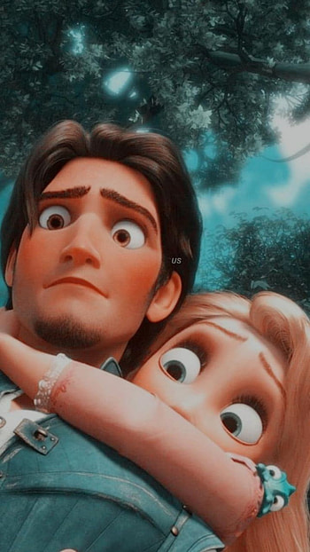 Flynn and Rapunzel, cute , love, tangled, Rapunzel and Flynn, funny HD phone wallpaper
