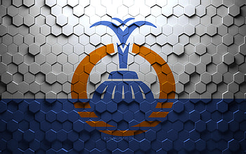 Flag of Orlando, Florida, honeycomb art, Orlando hexagons flag, Orlando, 3d hexagons art, Orlando flag HD wallpaper